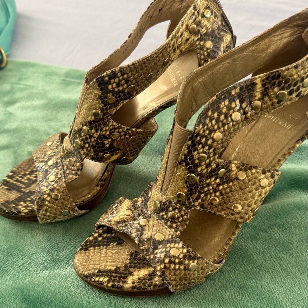 Stuart Weitzman Python Snake Leather Heels - image 2